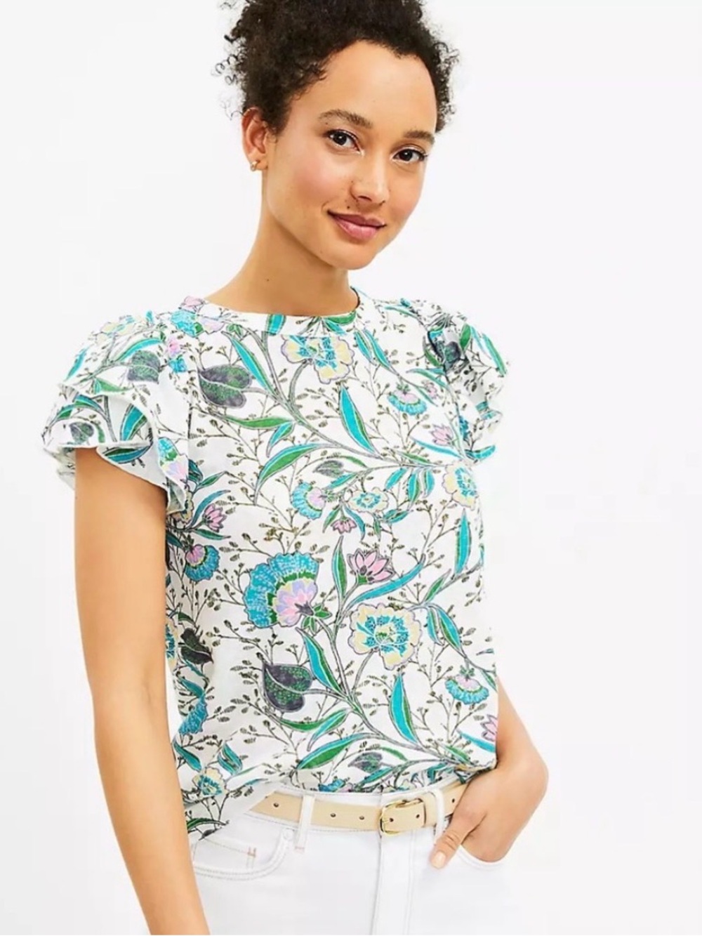LOFT floral paisley top size small